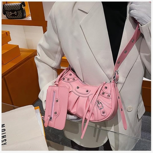 NWOT Y2K Crossbody bag Purse vegan leather Trendy shoulder bag - Picture 4 of 8